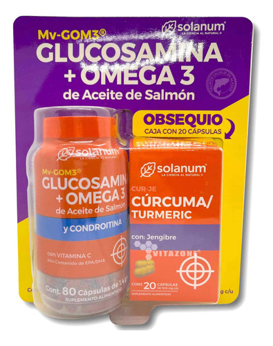 Glucosamina Omega 3 (aceite De Salmón) Condroitina 80 Cápsul