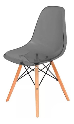 Silla Moderna Eames Crystal Ghost Con Acrílico Transparente Color De La Estructura De La Silla Negro