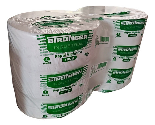 Papel Higiénico Jumbo Stronger 500 Mts X 6 Rollos