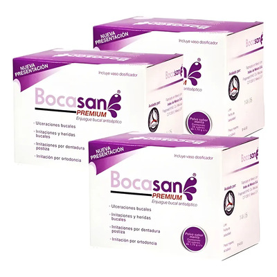 Enjuague Bucal Antiséptico En Polvo Bocasan Premium 3 Piezas | Envío gratis