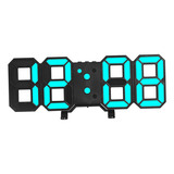 Reloj De Pared Digital Reloj Led Pantalla Led Negro Y Azul