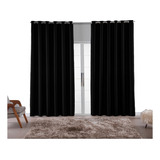 Cortina Blackout Liso 4 Metros X2,80 Mts Bloqueia 90% Luz Cor Preto