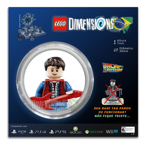 Tag De Volta Futuro Lego Dimensions Compatível 71201 Level