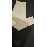 Pantalon Vestir Gabardina Rever Pass Color Crema Talle 42