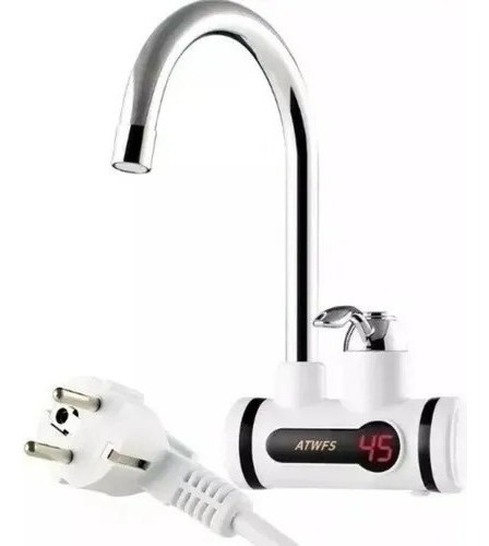 Llave Grifo Agua Caliente Eléctrica Lavaplatos Blanco