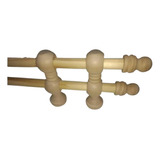 Kit Doble Barral 22mm Natural X 2.40mt,soportes Y Terminales