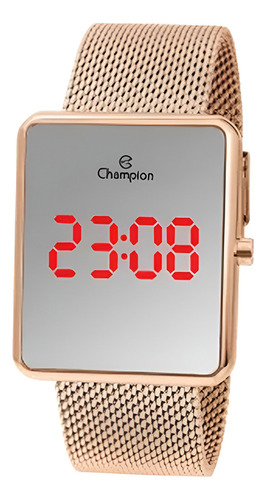 Relógio De Pulso Tela Digital Lcd 40x37mm Chocolate Ch40080m