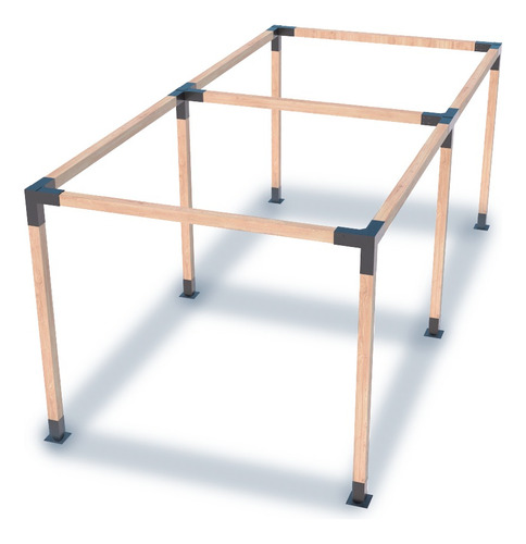 Kit Pergola 6x3 Cochera Galeria Herraje Techo Cubre Auto