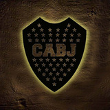 Cuadro Boca Juniors - Iluminación Led Madera Calada 62x53 Cm