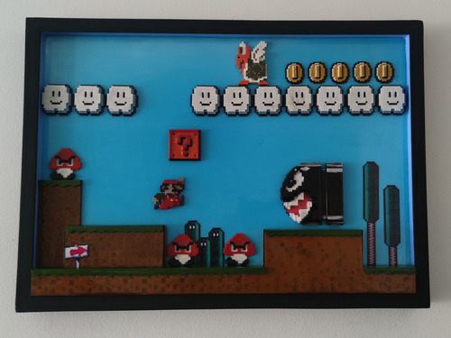 Cuadro Super Mario Bros Deluxe, Impresión 3d Y Acabado Epoxy