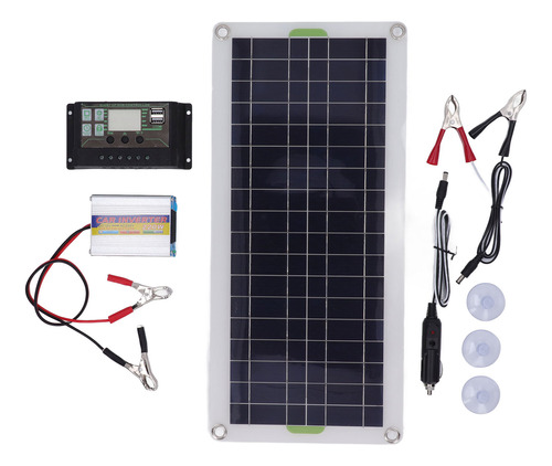 Kit De Panel Solar, 12 V, 30 W, Controlador Inversor Portáti