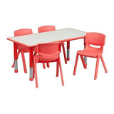 Muebles Flash 23.625''w X 47.25''l Rojo Rectangular De Plást