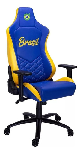 Cadeira Gamer Brasil Nations, Dazz, Azul E Amarelo Brasil