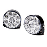 X2 Faros Auxiliares 9 Led Drl Universal Redondos 12v 7cm