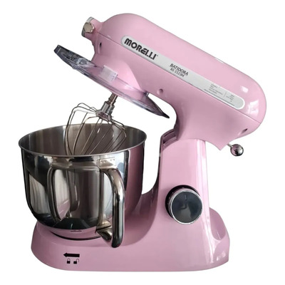 Batidora de Pie Morelli Profesional con 10 Velocidades y Bowl de Acero de 6 Litros Rosa | Meses sin interés