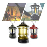 Lampião Lanterna Led Retro Recarregavel Usb Camping Pesca