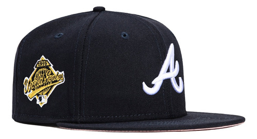 Gorra New Era Bravos Atlanta Braves 59fity Pink Uv Satin Azu