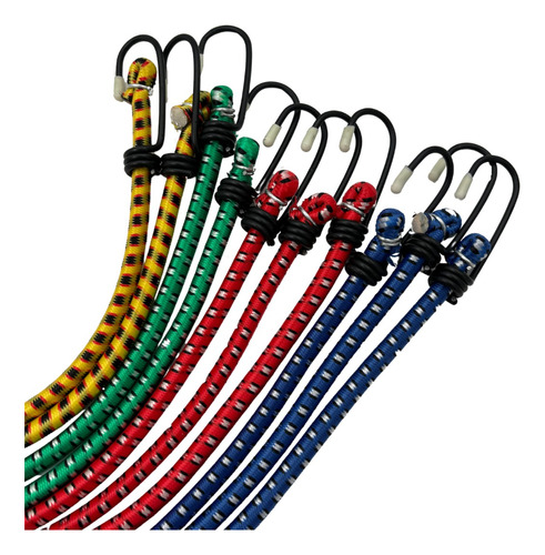 Cuerda Elastico Ajustable Bungee De 30 Pulgadas Set 10 Pzas