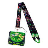 Porta Carnet Identificación Y Lanyard Rick Y Morty Anime 