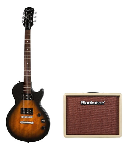 EpiPhone Paquete Guitarra Les Paul + Amp Blackstar Debut15e Color Sombreado Orientación De La Mano Diestro