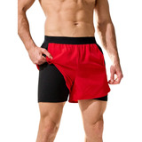 Short Doble Deportivo De Entrenamiento Para Hombre