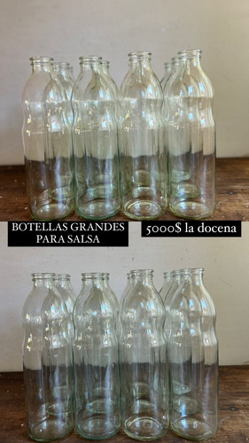 Envase De Botella De Vidrio 1k Para Salsa X12