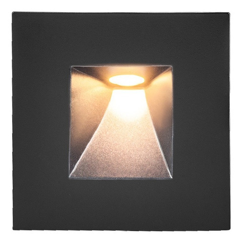 Lampara Empotrado En Pared Color Negro 3w Luz Calida 3etlled Tecnolite 3etlled002mv30n