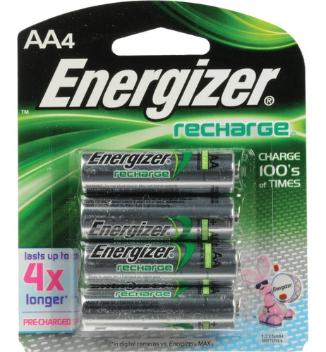 Energizer Paquete De 4 Baterias Aa Recargables Nh15bp-4