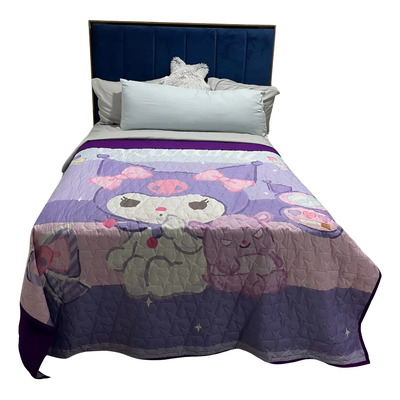 Edredón Colcha Disney Providencia Matrimonial Reversible Color Kuromi Diseño De La Tela Estampado