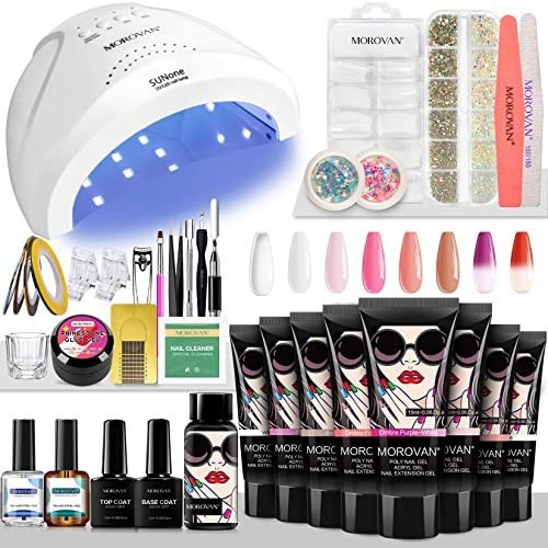 Morovan Poly Gel Nail Kit Builder Gel Para Uñas Con 48 W