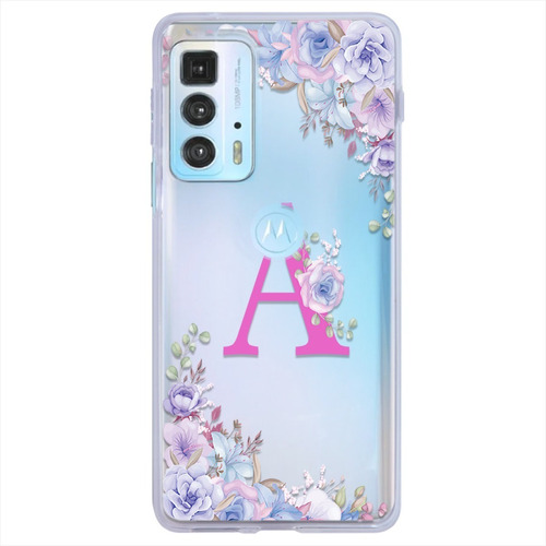 Funda Motorola Antigolpes Flores Personalizada Tu Inicial