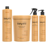 Kit Trivitt,shampoo 1l, Másc.1kg + Cauterização + Fluido