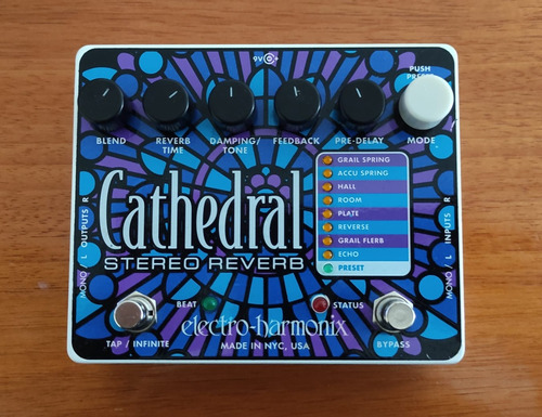 Electro Harmonix Cathedral Stereo Reverb Pedal Fx