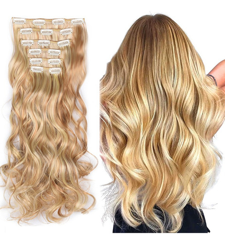 Extensiones De Pelo Ondulado Sintético 6pcs Mujeres