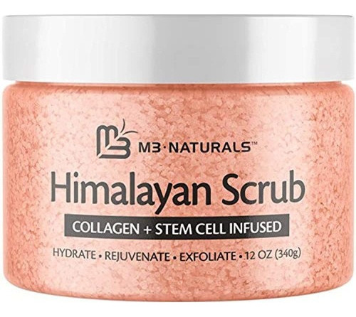 Exfoliante De Sal Del Himalaya M3 Naturals Con Colageno Y C