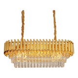 Pendente Lustre 75cm Metal Cristal Dourado Sindora Dcd06512 110v/220v