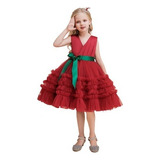 Vestido De Princesa De Navidad Manga Corta Tutu Para Niñas