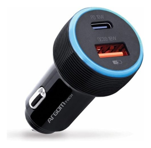 Cargador De Pared Argomtech 38w Doble Usb Y C Negro