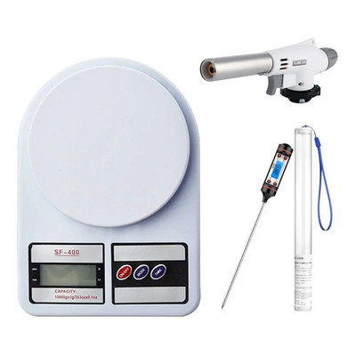 Pack Balanza Digital 10kg + Termometro Cocina + Soplete Capacidad máxima 10 kg Color Blanco | MercadoLibre