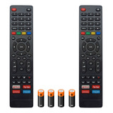 Kit 2 Controle Remoto Compatível Philco Smart Tv Lcd/led