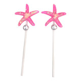 2 Cake Toppers En Forma De Estrella Rosada Para Pastel