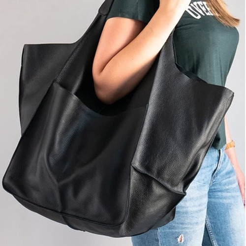 Bolso De Mano N Para Mujer, Cartera Tipo Cubeta De Piel Y Bo