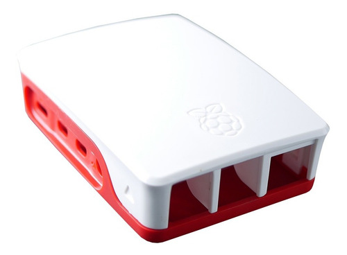 Gabinete Plástico Carcasa Case Raspberry Pi 4 B Blanco Rojo
