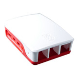 Gabinete Plástico Carcasa Case Raspberry Pi 4 B Blanco Rojo