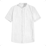 Camisa Niño Camisa Slim Fit Camisa De Lino Manga Corta