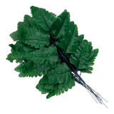 24 Galhos Samambaia Escura Folha Artificial Talo Verde 42cm