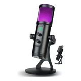 Microfono Condensador Profesional Rgb Usb Gaming Grabaciones