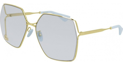 Gucci Gg0817s 004 Geometric Azul Dorado