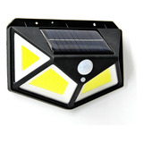 Aplique Reflector Solar 100 Led Recargable Luz Exterior Pane Color De La Carcasa Negro Color De La Luz Blanco Frío