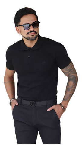 Camiseta Polo Masculina Básica Pique Slim Martt Camisa Gola